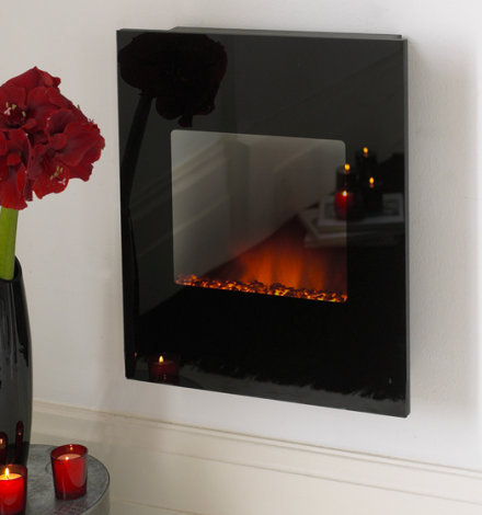 Adam Alexis Black Wall Hanging Electric Fire