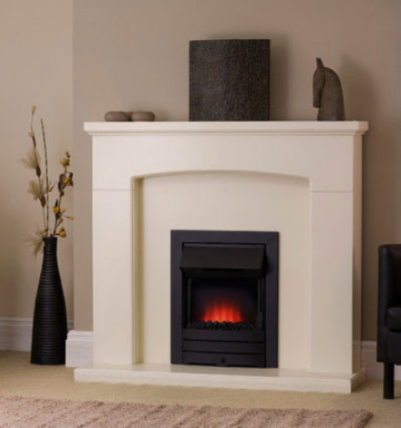 Adam Derwent All Ivory Electric Fireplace With Arizona Black Electric Fire