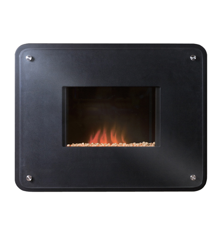 Felicia Black Glass Electric Wall Hung Fire