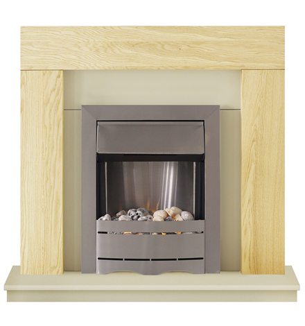 Ferndown Oak And Ivory Electric Fireplace Suite
