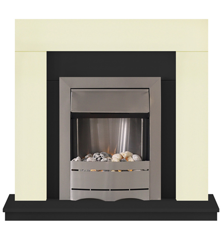 Ferndown Ivory And Black Electric Fireplace Suite