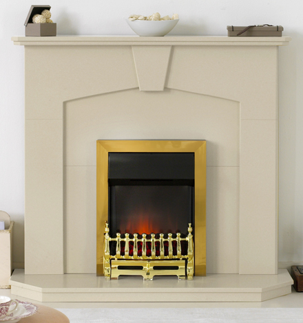 Adam Abbey Traditional Electric Fireplace With Adam Ribbon Brass Electric Fire