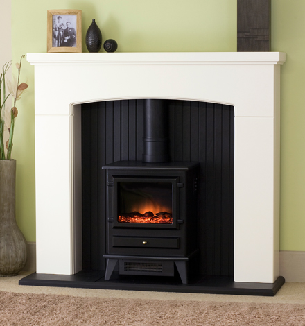 Adam Derwent Ivory And Black Suite With Hudson Electric Stove
