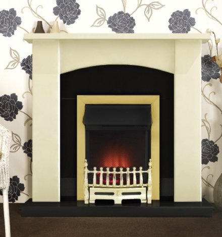 Adam Holden Electric Fireplace Suite With Adam Ribbon Brass Electric Fire