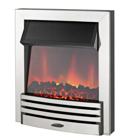 Adam Eclipse Chrome Electric Inset Fire With LED Flame Effect